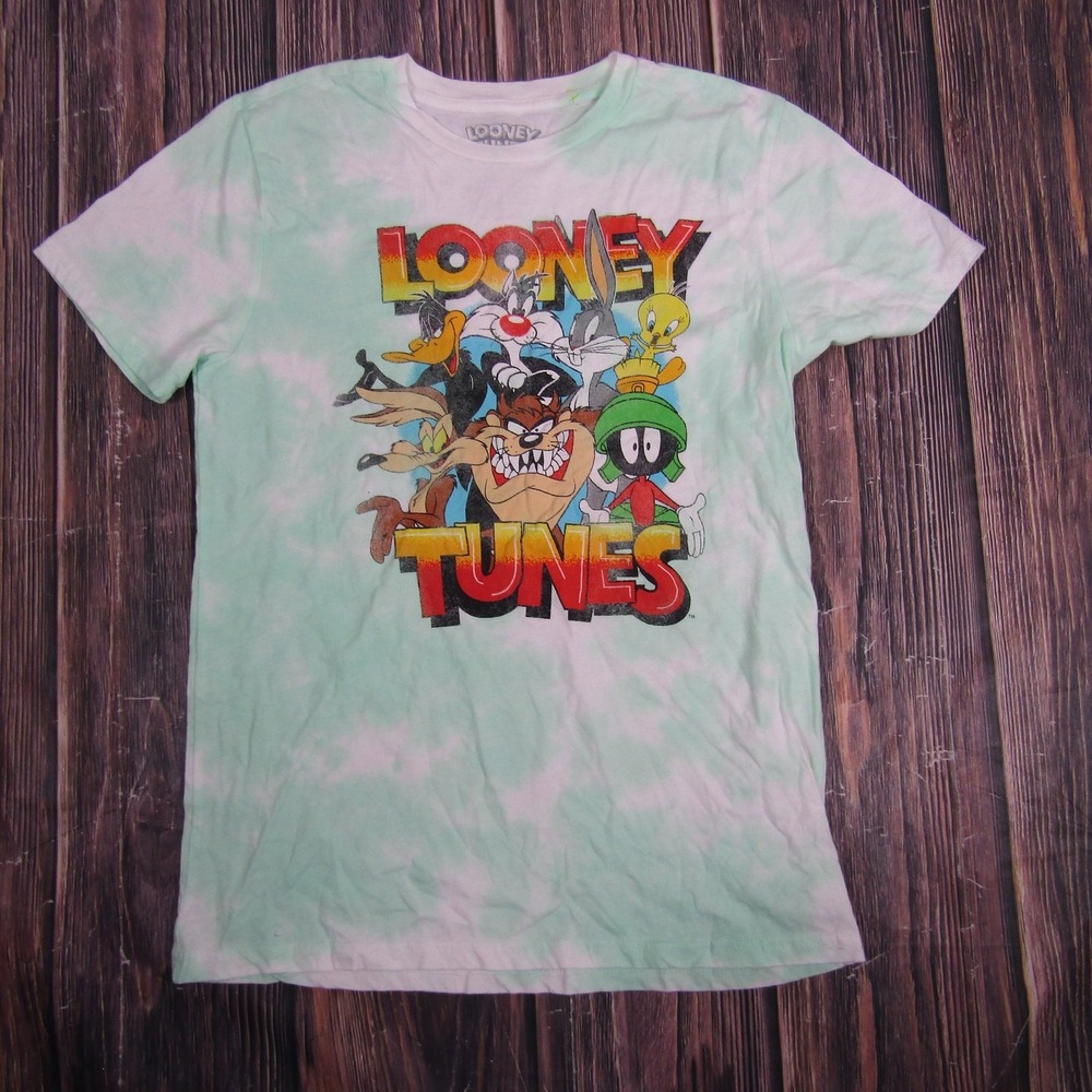Looney Tunes Shirt Mens Small Tie Dye Cartoon Marvin Taz Bugs Daffy Graphic Tee